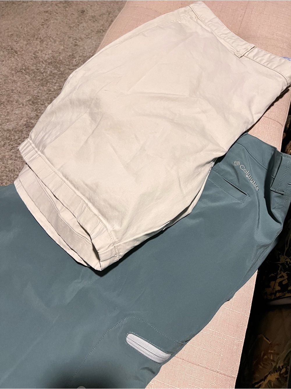 Tommy Bahama Beige and Columbia Teal Casual Shorts